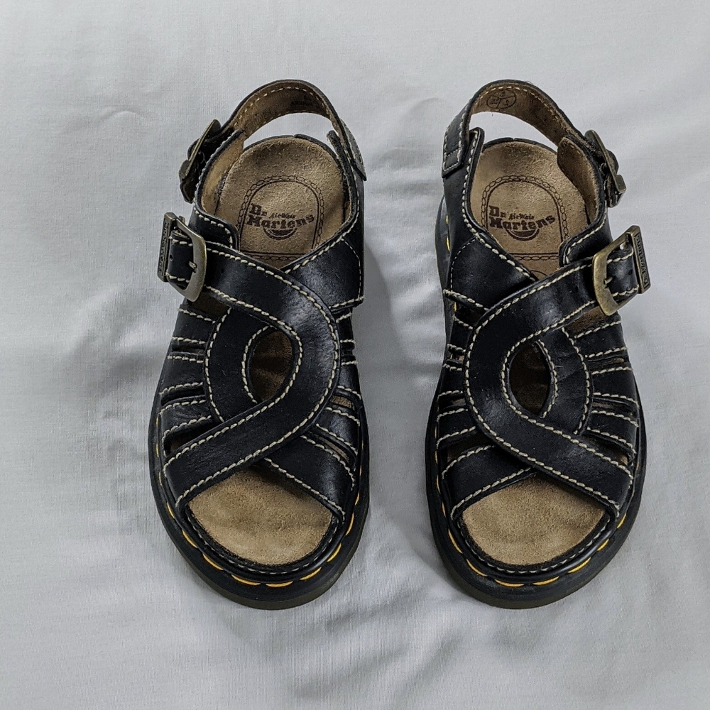 VTG 90s Chunky Platform Buckle Sandals Made In England Like New - Picture 2 of 8